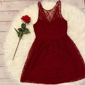 Forever 21 Red Lace Dress (Size Small)